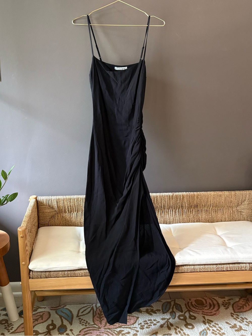Reformation Black Maxi Dress w/ High Side Slit - Size 4